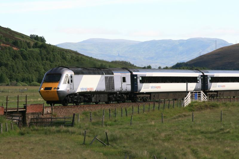 Approaching Dalwhinnie: Seen on 23rd June 09.Highland Chieftain southbound near Dalwhinnie Photo of Approaching Dalwhinnie