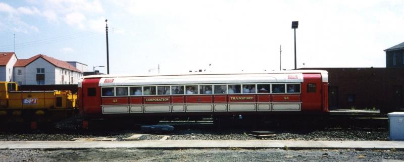 To good use: One of the original Glasgow Underground cars in use as a snack bar at an Open Day at Broomloan Depot in Govan in June 1997. Photo of To good use