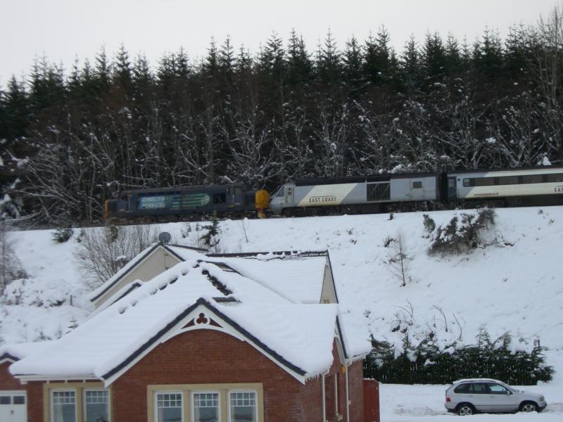 37667 1Z16 - 2: Second photo as it climbs up through Culloden Photo of 37667 1Z16 - 2