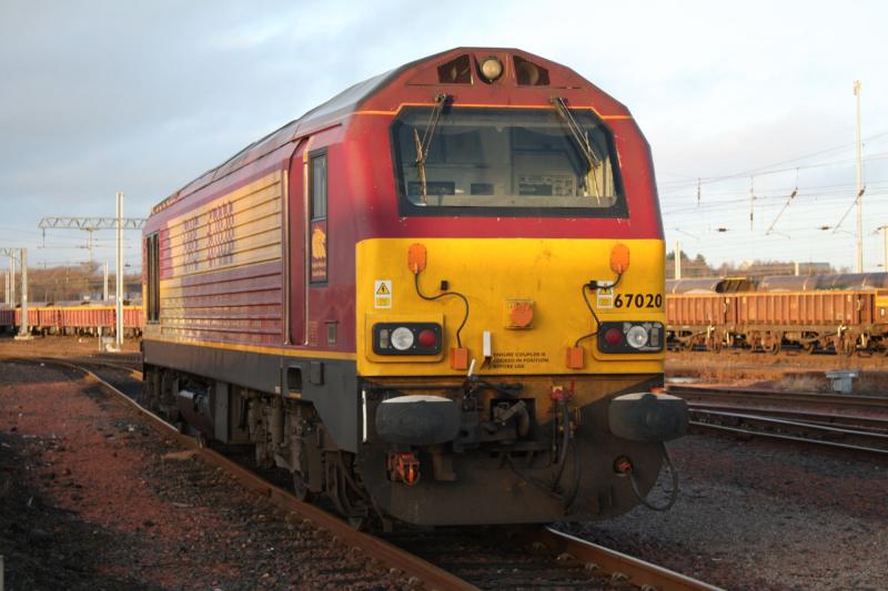 67020: 67020 Sitting at Mossend yard 15:19 17/1/10 Photo of 67020