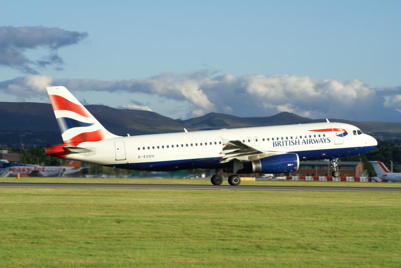 ba a319 takeoff edinburgh: the first pic i took with my new lense Photo of ba a319 takeoff edinburgh