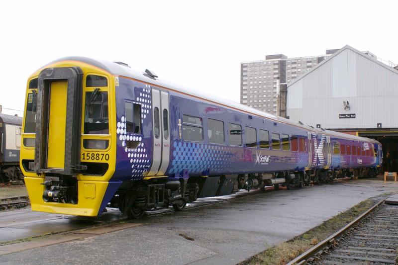 158870: Ex Works 158870 stands outside the test house prior to departure on Sunday 19th September
Taken with permission of Railcare & FirstScotrail Photo of 158870