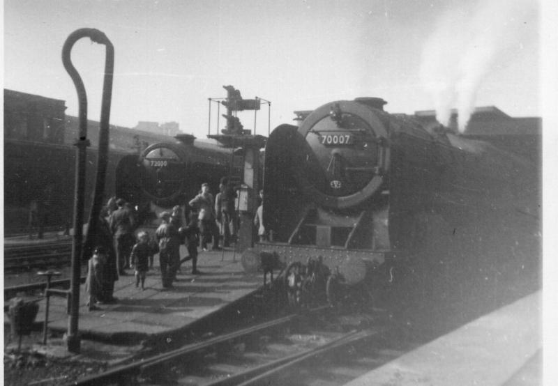 Birmingham New Street in the Fifties: 70007 Coeur-de-Lion causes quite a bit of excitement amongst the Photo of Birmingham New Street in the Fifties