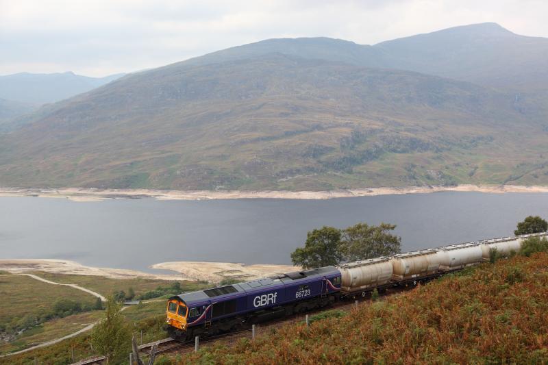 Loch Treig Freight: Aluminium train above Loch Treig in Sept 2010. Photo of Loch Treig Freight