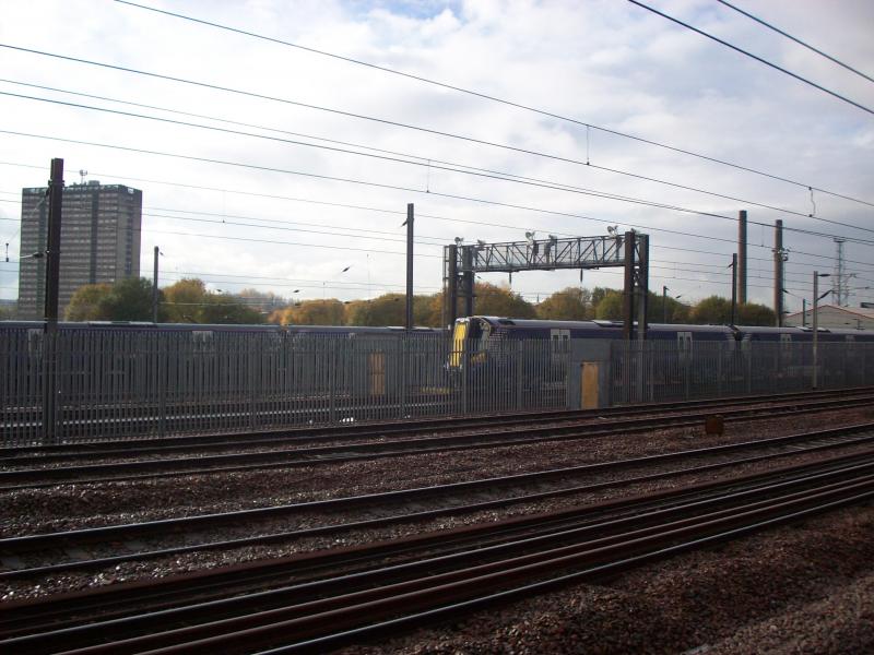 380s in the pen: A number of Class 380 units sit in the pen at Polmadie Photo of 380s in the pen