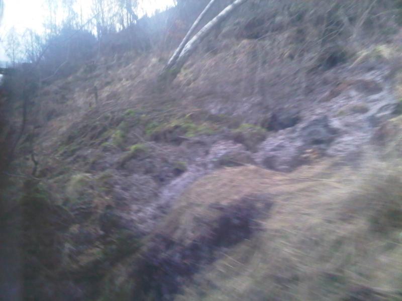 Dunblane Landslide (2): Landslide 1/2 mile south of Dunblane Tunnel affecting northbound trains. Photo of Dunblane Landslide (2)