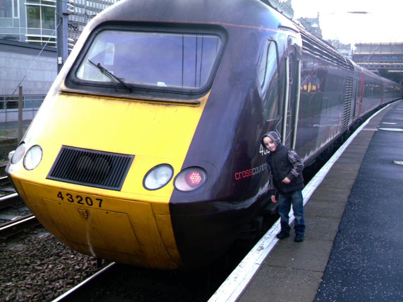 xc 43207: my wee boy posing with his favourite type of train Photo of xc 43207