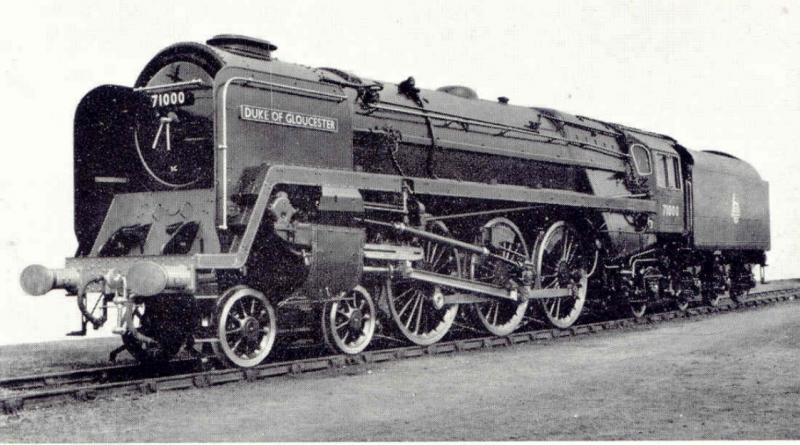 71000 DUKE OF GLOUCESTER: The official BR pic of 71000 for comparison with the one taken at Newcraighall. A LOT of water has passed under the proverbial bridge since then! Photo of 71000 DUKE OF GLOUCESTER