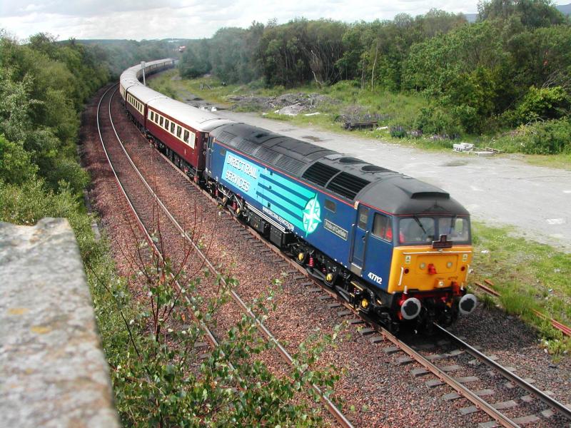 47712 on Northern Belle 10th June 2011: 1Z60 Glasgow Central - Perth Northern Belle seen leaving Greenhill Lower Junction. Thanks to the driver for the toot and Mr Mouse for the timings. Photo of 47712 on Northern Belle 10th June 2011