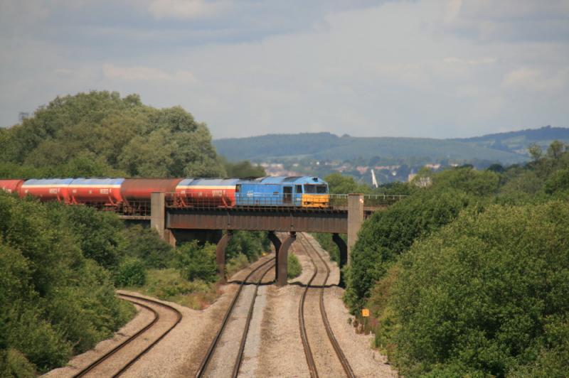 60074 on 6B13: 60074 crosses the Bishton Flyover on 6B13 05.05 Robeston to Westerleigh on 24/06/2011 Photo of 60074 on 6B13